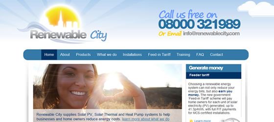Renewable City website by Cirrus Nova